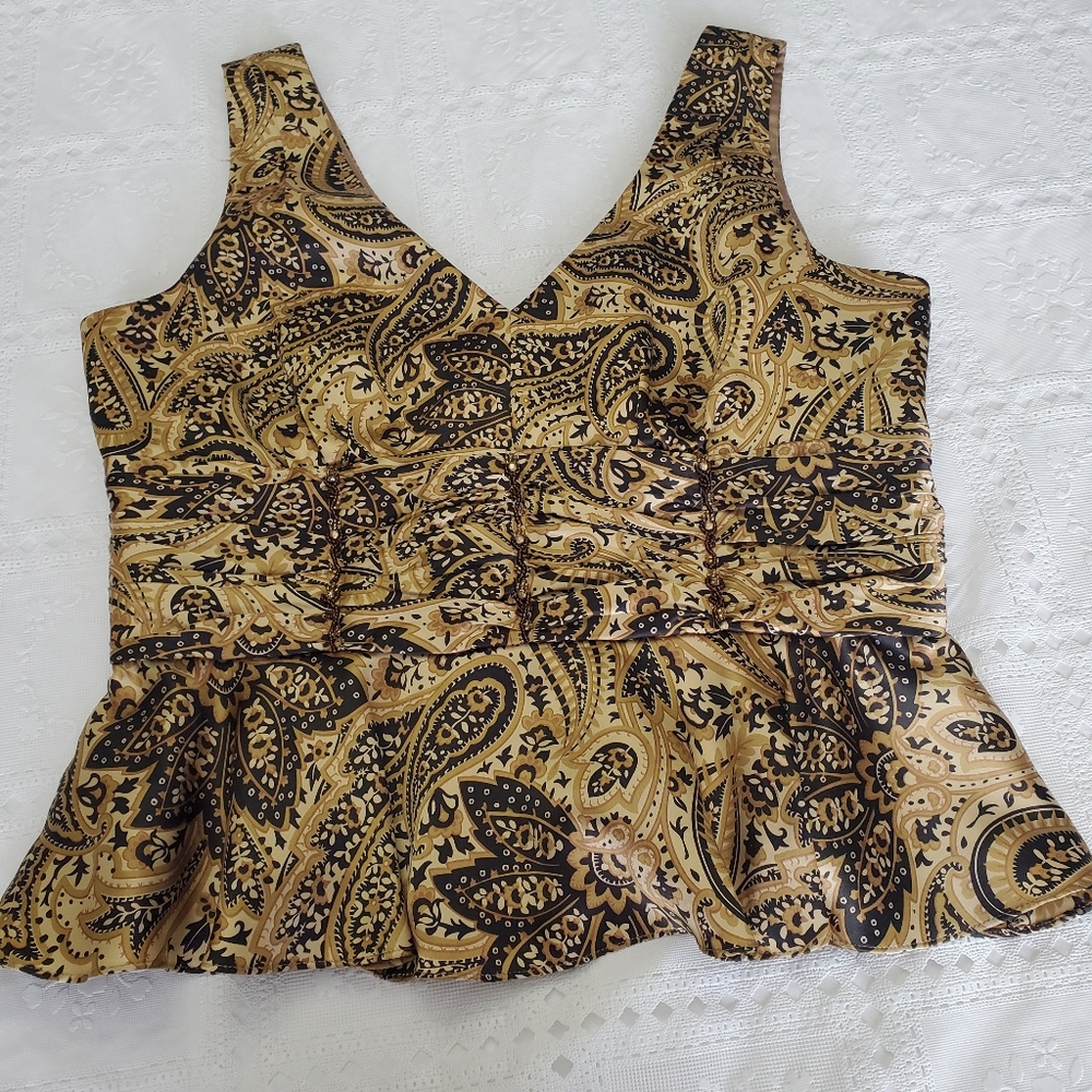 Spenser Evening peplum 100% silk top size 12